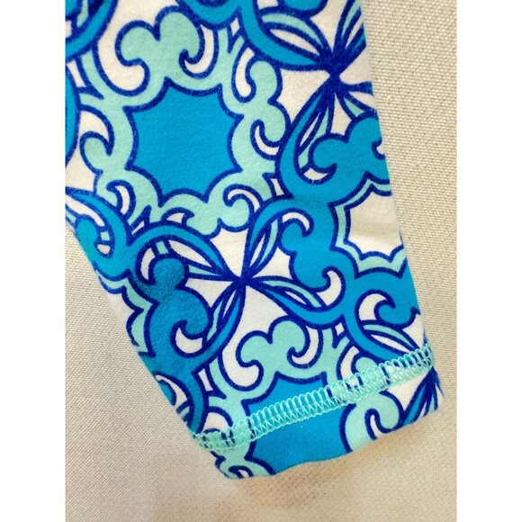 Talbots Womens Activewear Jacket Size  XS Blue White Geo Moroccan Tile Pullover - Picture 4 of 13